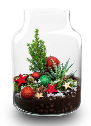 Frosty Kerstmis terrarium - Planten terrarium  DIY kit Christmas -  -  Ø 17 cm ↑ 25 cm