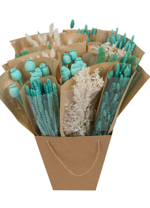 Droogbloemen - Dried Mono Mix - Aqua White - ↕50cm