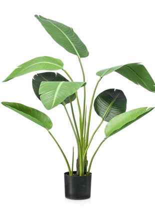 Strelitzia - 120cm - In zwarte pot - Kunstplant
