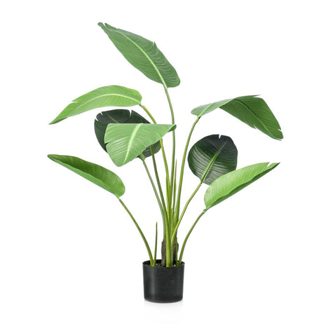 Strelitzia - 120cm - In zwarte pot - Kunstplant